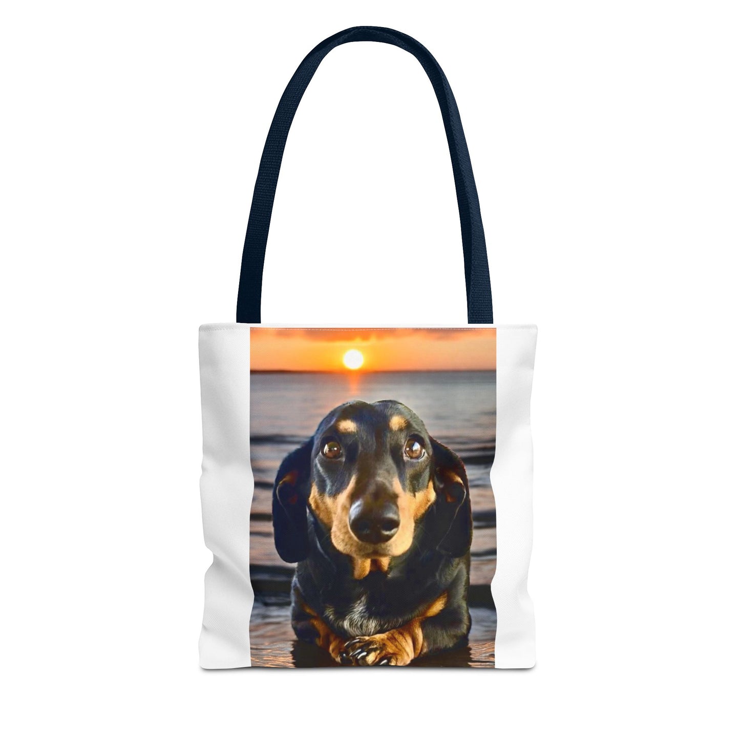 Dachshund Sunset Tote Bag – Cute Beach Dog Canvas Tote
