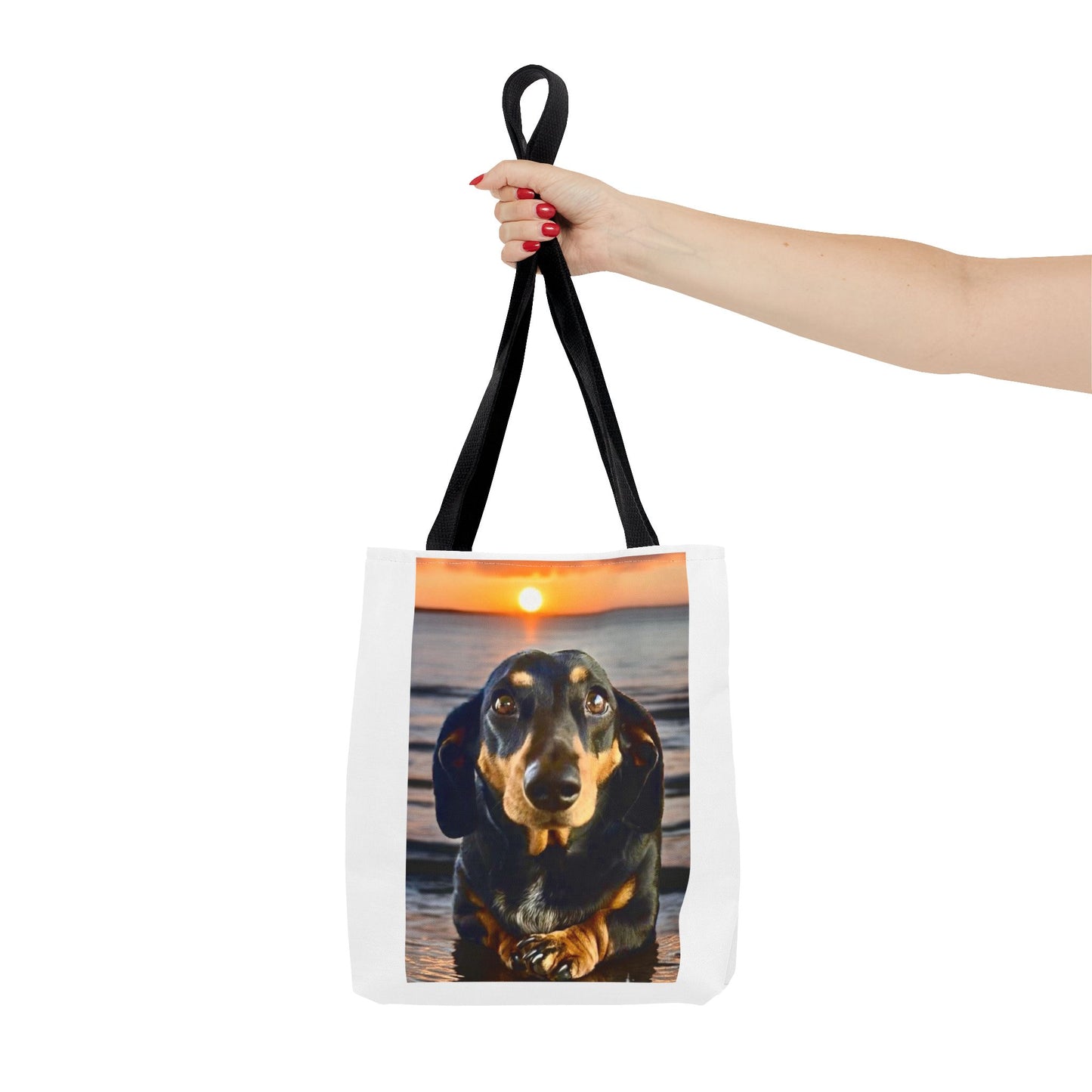Dachshund Sunset Tote Bag – Cute Beach Dog Canvas Tote