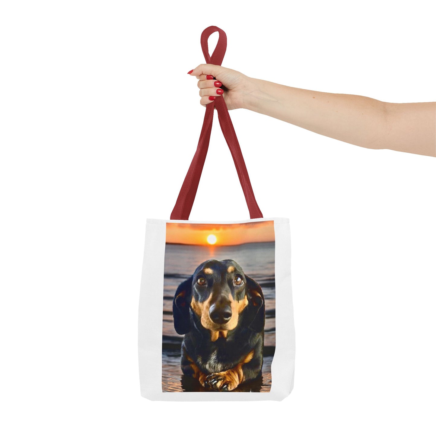 Dachshund Sunset Tote Bag – Cute Beach Dog Canvas Tote