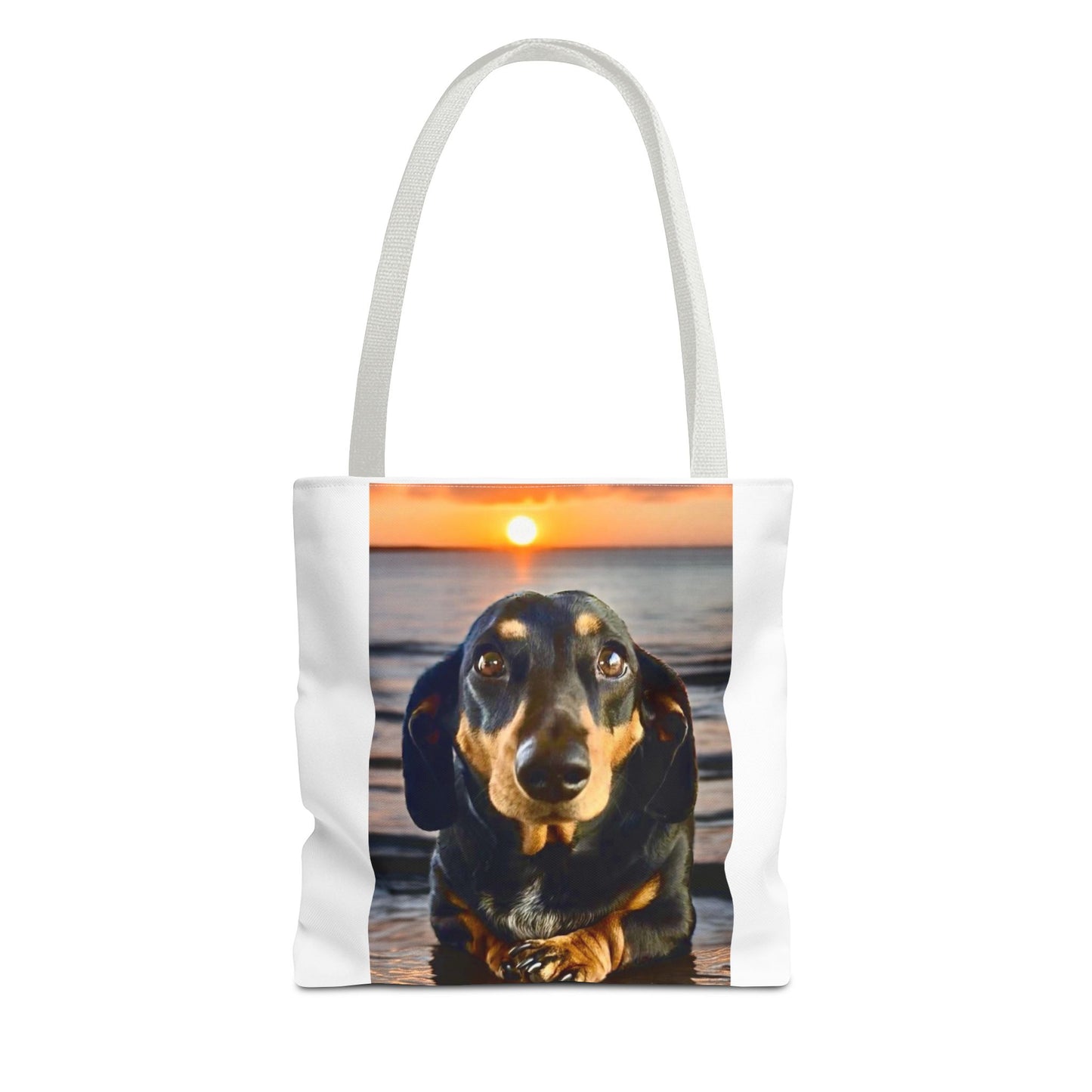 Dachshund Sunset Tote Bag – Cute Beach Dog Canvas Tote
