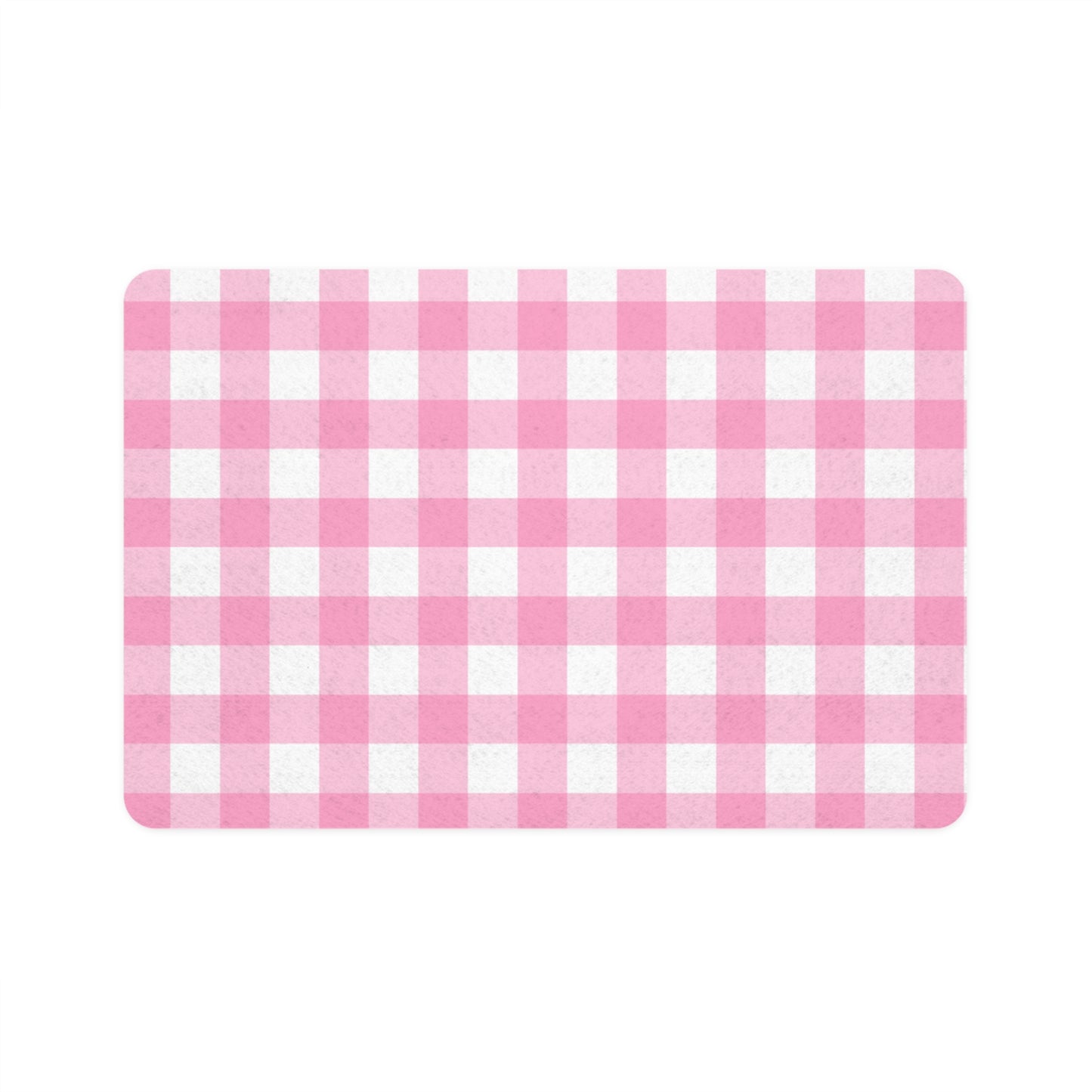 Pet Food Mat – Pink Gingham (12x18)
